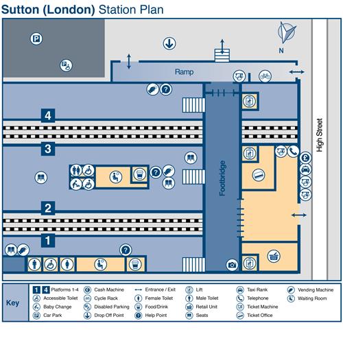 Sutton Surrey Station Information Live Departures Arrivals for